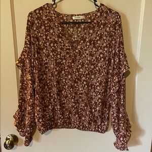 Perfect Autumn Colored shirt. Light weight with accent ruffles